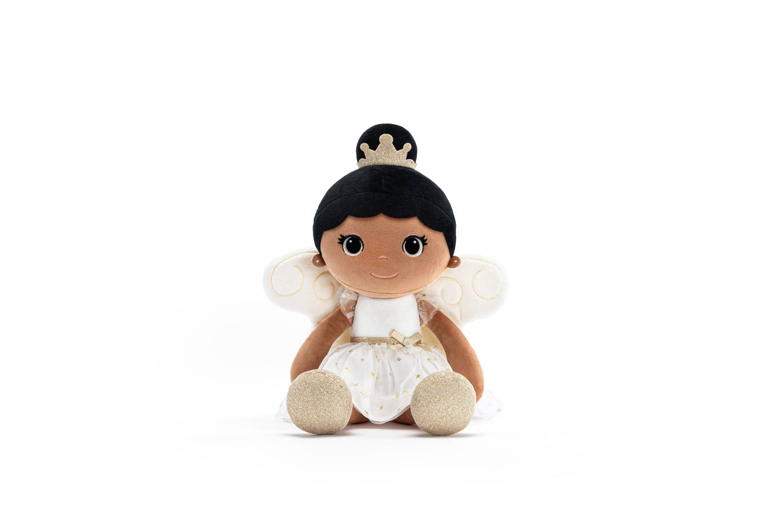 Angel – Soft Plush Black Doll for Kids, 16.5" 2 Shades