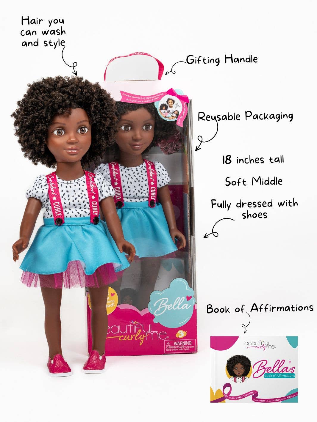 Beautiful Curly Me Bella 18 inch Natural Hair Doll