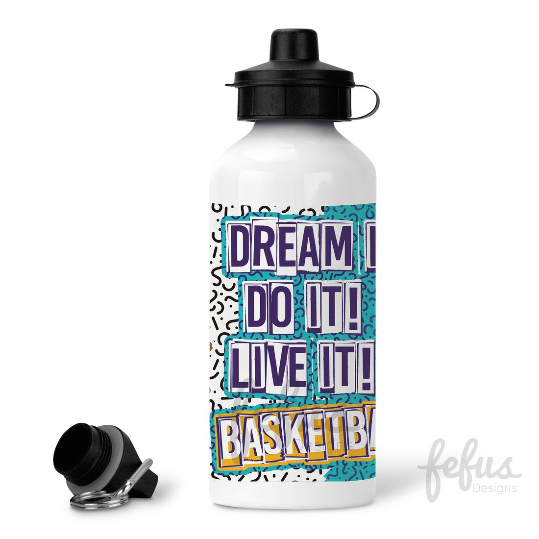 Khaleeq - Basketball Aluminium Water Bottle | Fefus Designs