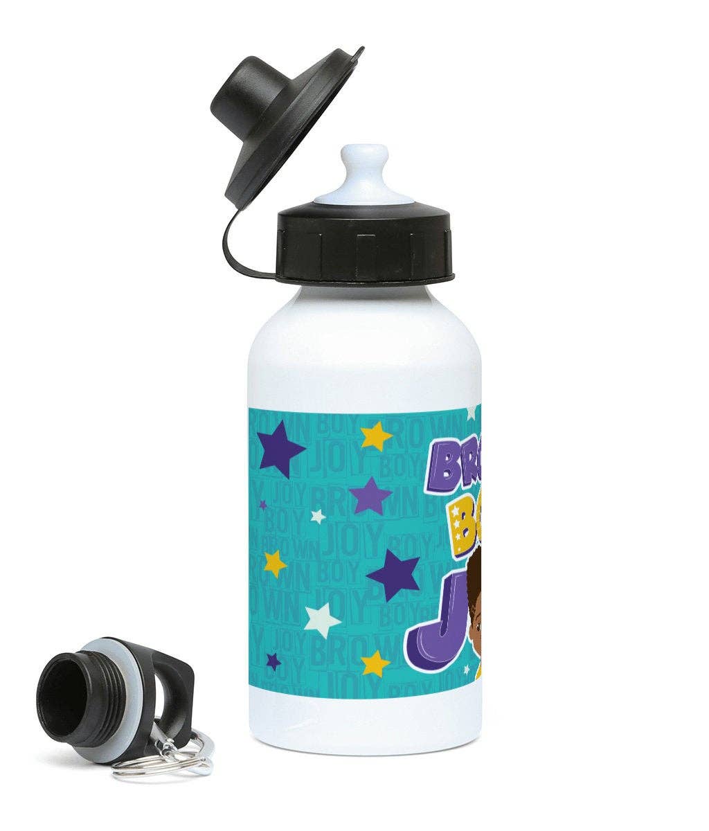 Talib - Little Brown Boy Joy Aluminium Water Bottle | Fefus Designs