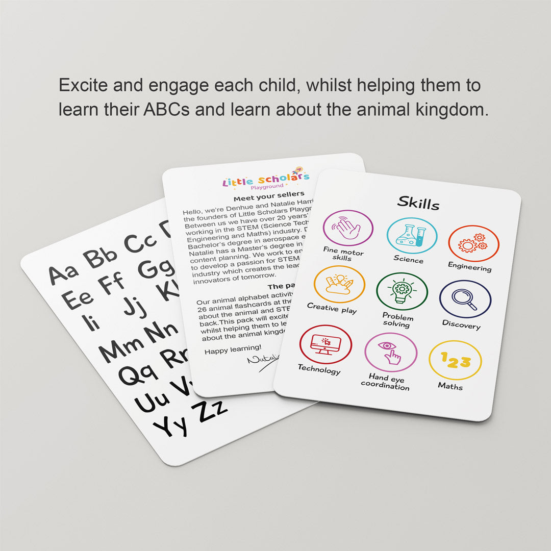 Animal alphabet activity cards