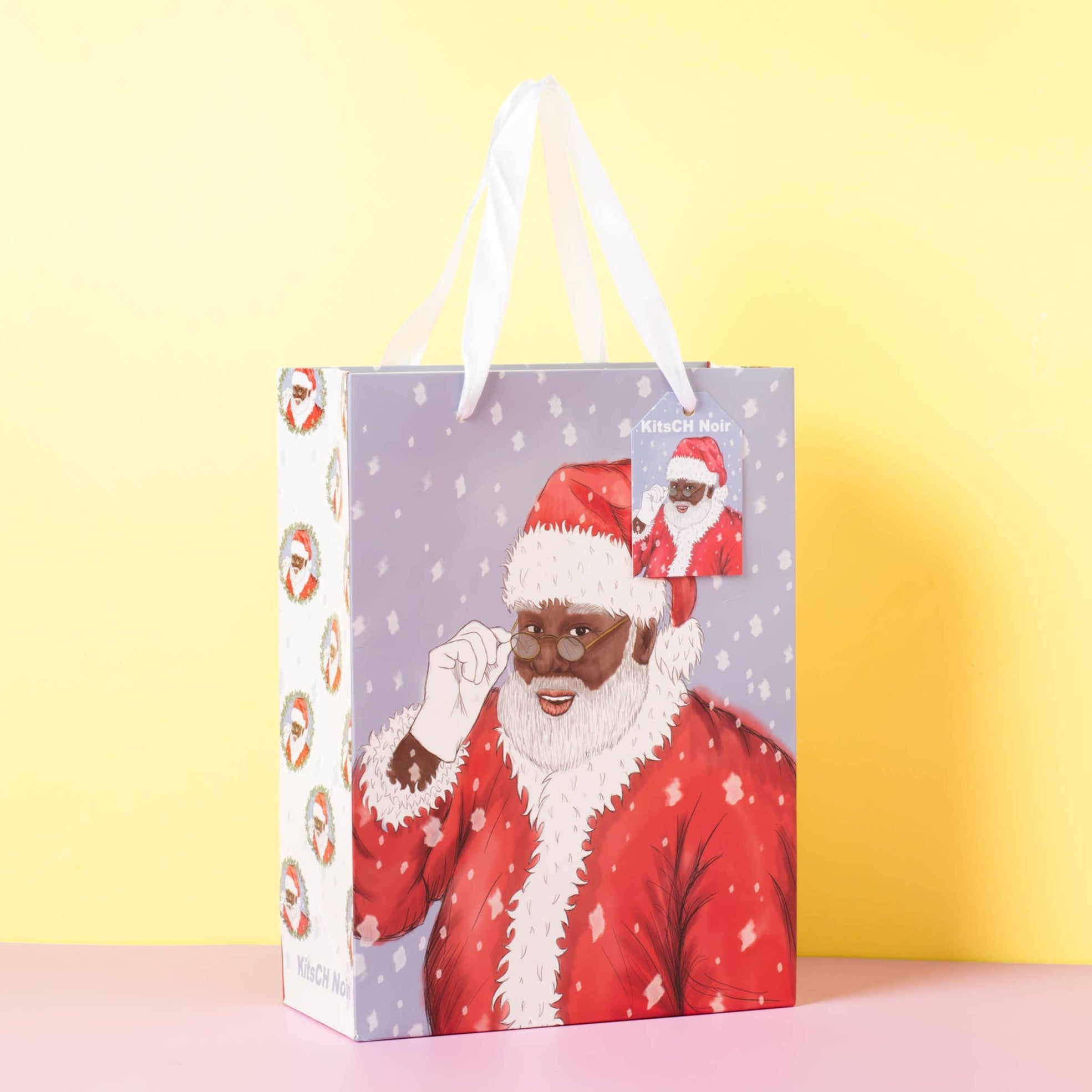 Black Santa Christmas Gift Bag