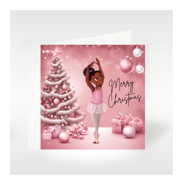 Nia Ballerina Christmas Card| Ballet Greeting Cards | 🩰 🎄