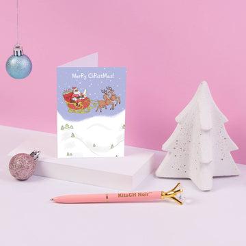 Black Santa & Reindeers (Mini Kitschmas Card)
