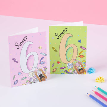 Sweet 6 Card (Girl)