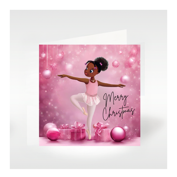 Nia Ballerina Christmas Card| Ballet Greeting Cards | 🩰 🎄