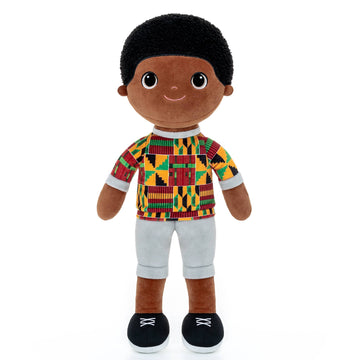 KOJO- KENTE BLACK BOY SOFT DOLL/AFRICAN AFRICAN