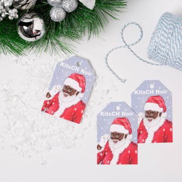 Black Santa Gift Tags (3 Pack)